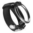 (image for) Leather & Steel Cock & Ball Ring - Black