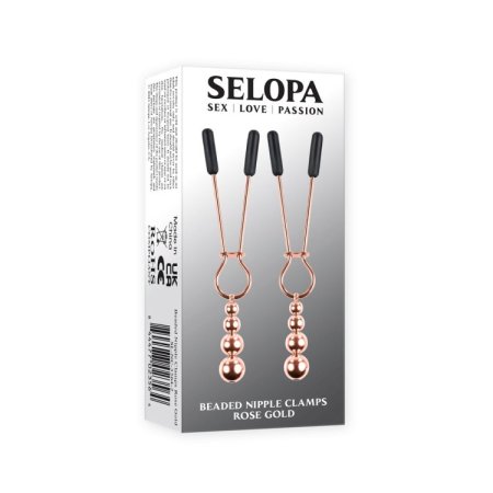 (image for) SELOPA - Beaded Nipple Clamps -Rose Gold