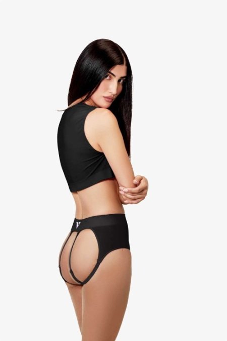 (image for) Womens Small - JockVStrap Sheer Briefs - Black