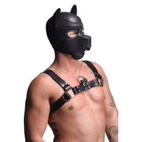 Spike Neoprene Puppy Hood - Black