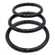 (image for) Stainless Steel 3 Piece Cock Ring Set (45/50/55mm) - Black