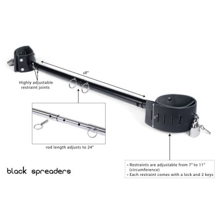 (image for) Steel Spreader Bar w Leather Cuffs Nickl
