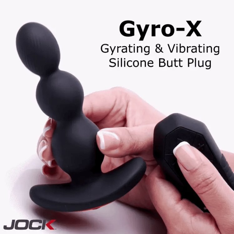 (image for) Gyro-X Gyrating & Vibrating Silicone Butt Plug w/ remote