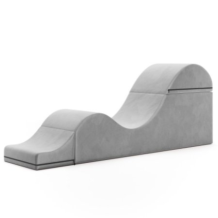 (image for) Aria Flip Chaise 18 Inch Wide - Convertible Sex Chair and Bed Bench, Grey