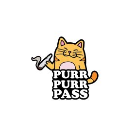 Enamel Pin: Purr Purr Pass Enamel Pin: Purr Purr Pass