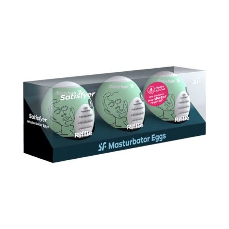 (image for) Masturbator Egg 3er Set (Riffle) Light Green
