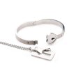 (image for) Cuffed Locking Bracelet and Key Necklace - Tungsten Steel