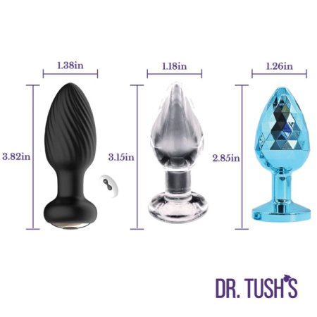 (image for) Venture Collection (Small) - Deluxe Anal Plug Set – Vibrating Silicone, Glass & Metal
