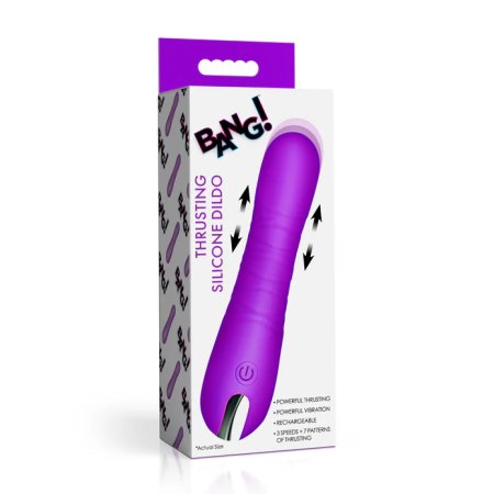 (image for) Thrusting Silicone Dildo - Purple