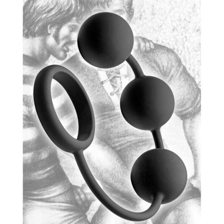 (image for) Tom of Finland Cock Ring w 3 heavy balls
