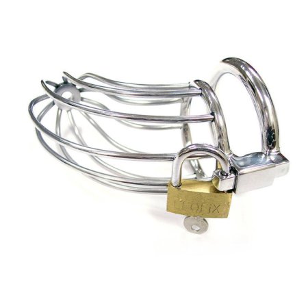 (image for) Stainless Steel Chasity Cock Cage with Padlock