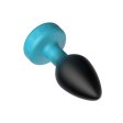 (image for) TEAL Ombre - MEDIUM Cheeky Charms Eluxe Vibrating Plug With Remote - Clear Gem