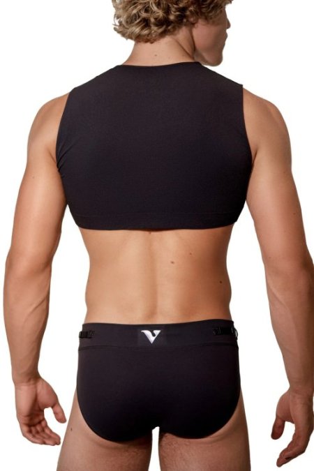 (image for) Unisex Medium - Mini Crop Top Sheer - Black