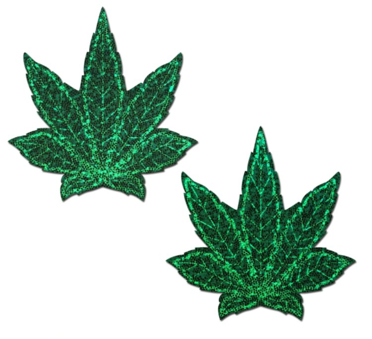(image for) Indica Pot Leaf Glitter Green Weed Pasti