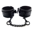 (image for) Leather Wrist Cuffs - Black with Black