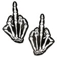 (image for) Middle Finger Skeleton Hand Pasties Glow in the Dark White & Black Boney Hand