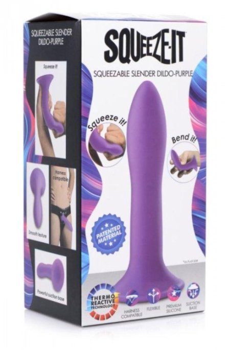 (image for) Squeezable Slender Dildo - Purple