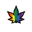 (image for) Enamel Pin: Rainbow Weed Leaf
