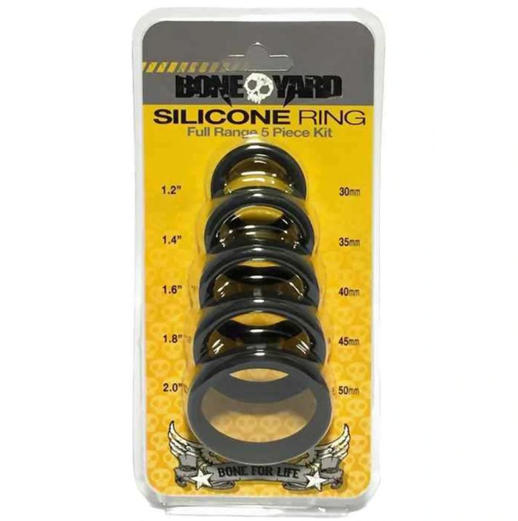 (image for) BoneYard Silicone Ring 5 Pcs Kit - Black