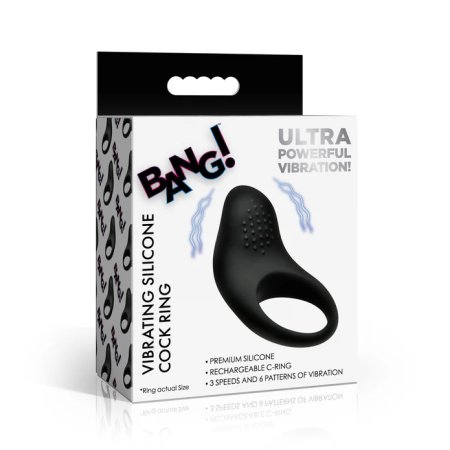 (image for) Vibrating Silicone Cock Ring - Black
