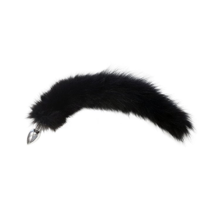 (image for) Removable Medium Stainless Steel Butt Plug Tail With Real Fur