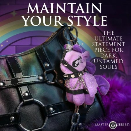 (image for) Raven Plum Bondage Pony Keychain - Purple