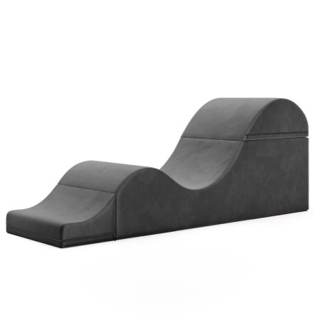 (image for) Aria XL Flip Chaise 22 Inch Wide - Convertible XL Sex Chair and Bed Bench, Black