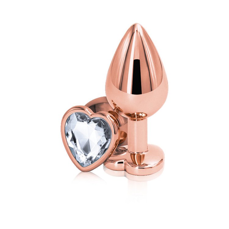 (image for) Rear Assets Rose Gold Heart Med - Clear