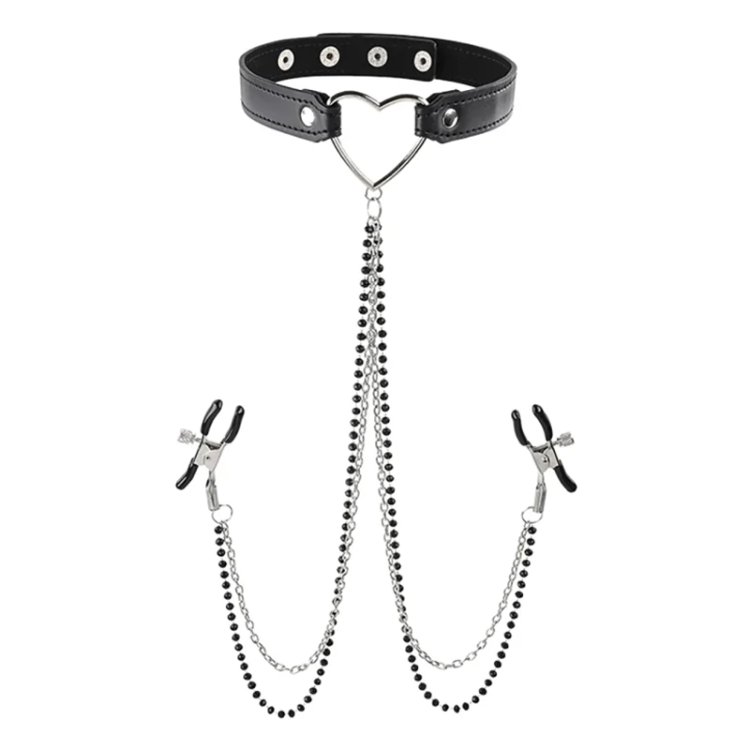(image for) Amor Collar with Nipple Jewelry