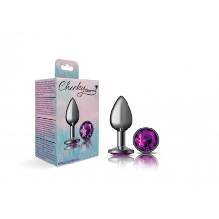 (image for) Silver Metal Plug - Round-Purple-Small