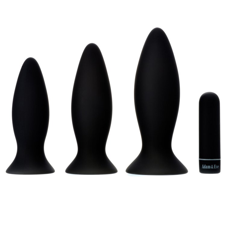 (image for) Adam & Eve Rechargeable Vibrating Anal Plug Trainer Kit