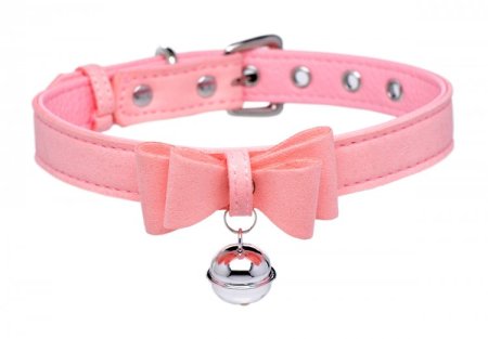 (image for) Sugar Kitty Cat Bell Collar -Pink/Silver