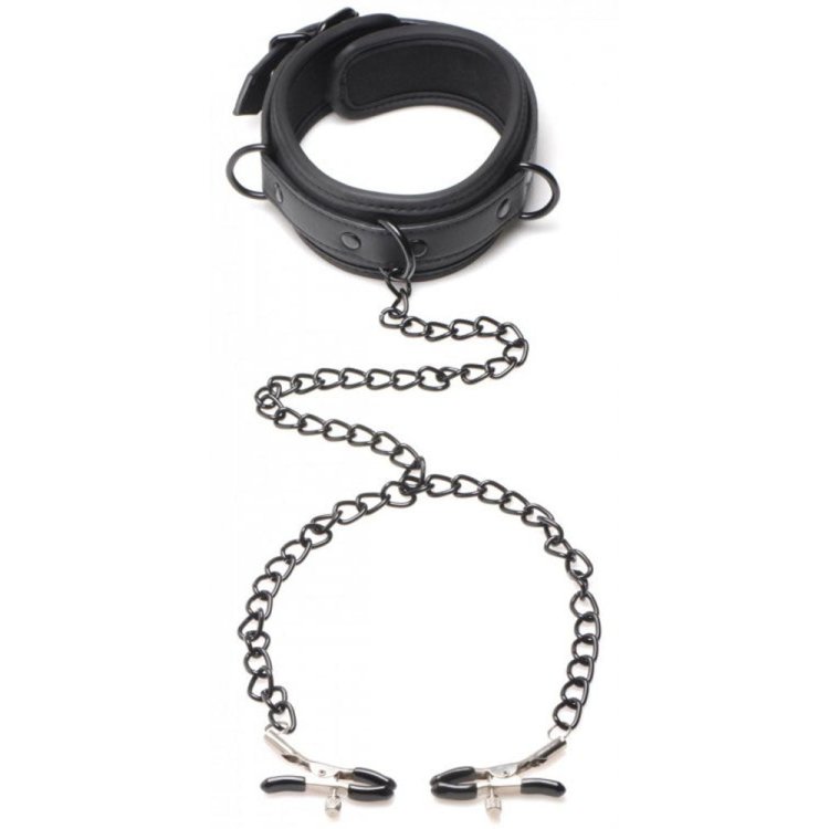 (image for) Collared Temptress Collar/Nipple Clamps
