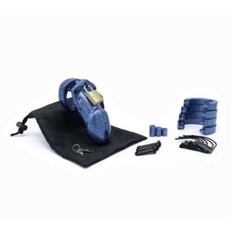 (image for) CB-6000 Cock Cage Chastity Kit - Blue Glitter