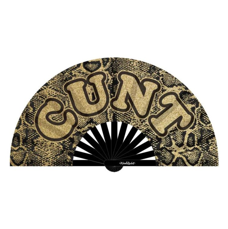 (image for) CUNT Fan - glittery gold
