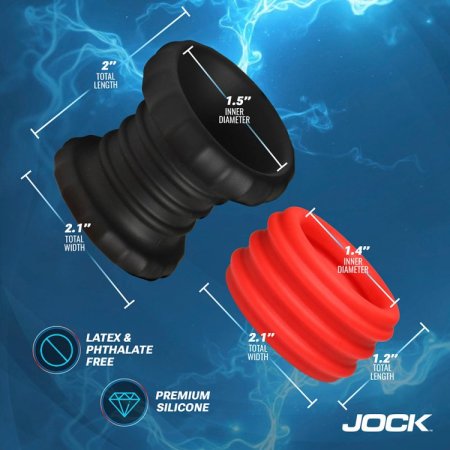 (image for) 2-in-1 Silicone Cock Ring - Red
