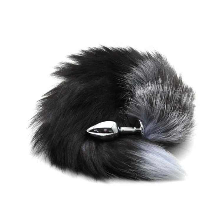 (image for) Real Fox Tail Plug Large -Grey lilac tip