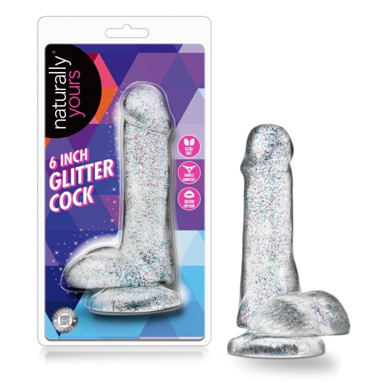 (image for) Naturally Yours 6\" Glitter Cock w Balls
