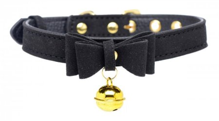 (image for) Golden Kitty Cat Bell Collar -Black/Gold