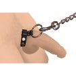 (image for) Leather & Steel Cock & Ball Ring - Black