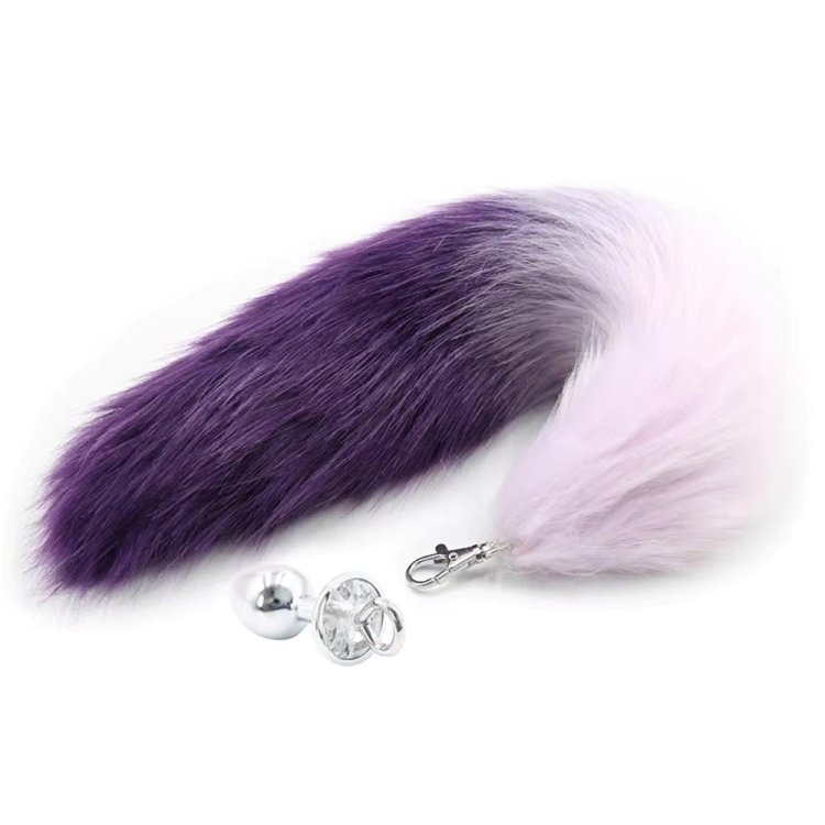 (image for) Faux Fox Tail w Detachable Plug - Small - Purple