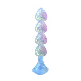COTTON CANDY- JOY GEMS- PEARL DIPPER. Anal Beads with Ring Handle. Liquid Silicone. Glitter Encased Sparkles.