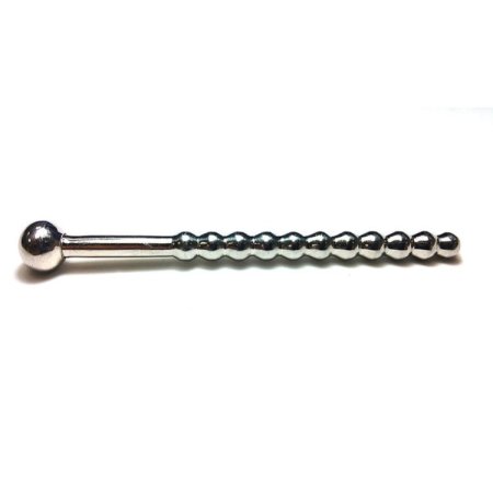 (image for) Satinless Steel Beaded Hollow Urethral Sound with Stopper