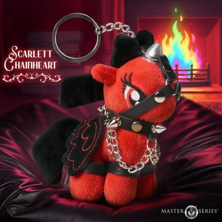 (image for) Scarlett Chainheart Bondage Pony Keychain - Red