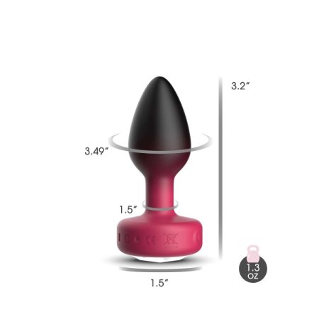 (image for) RUBY Ombre - SMALL Cheeky Charms Eluxe Vibrating Plug With Remote - Clear Gem