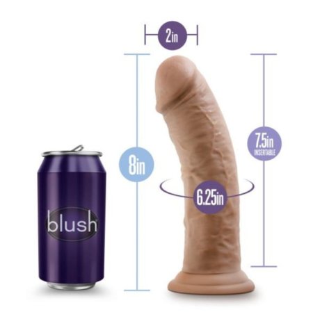 (image for) Au Naturel - 8" Dildo/Suction Cup -Mocha