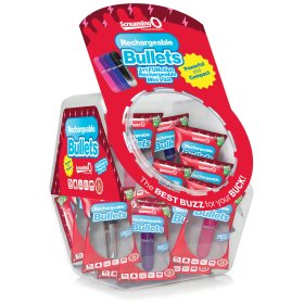 Screaming O Rechargeable Bullets in candy bowl - Assorted 24 pcs