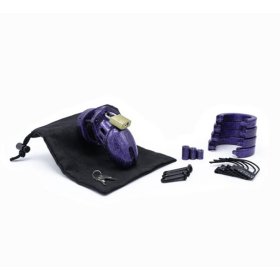 CB-6000S Cock Cage Chastity Kit - Purple Glitter CB-6000S Cock Cage Chastity Kit - Purple Glitter