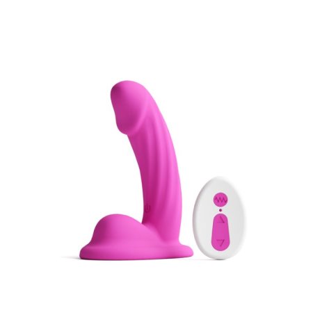 (image for) Colours - Curve - Vibrating w/ remote - 5" Dildo - Pink