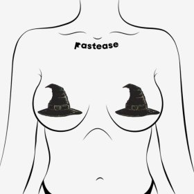 Disco Black Spooky Witches Hat Breast Pasties Disco Black Spooky Witches Hat Breast Pasties